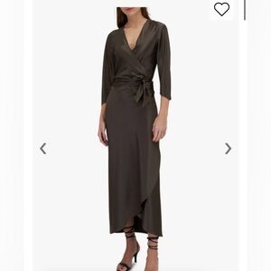 Brown Wrap Silk Dress by Peter Cohen